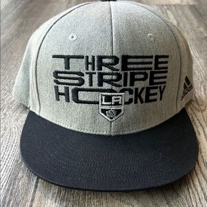 Adidas Hat Black Los Angeles Kings Snapback Hat Three Stripes Hockey One Size